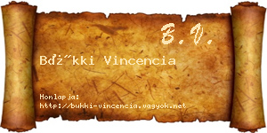 Bükki Vincencia névjegykártya